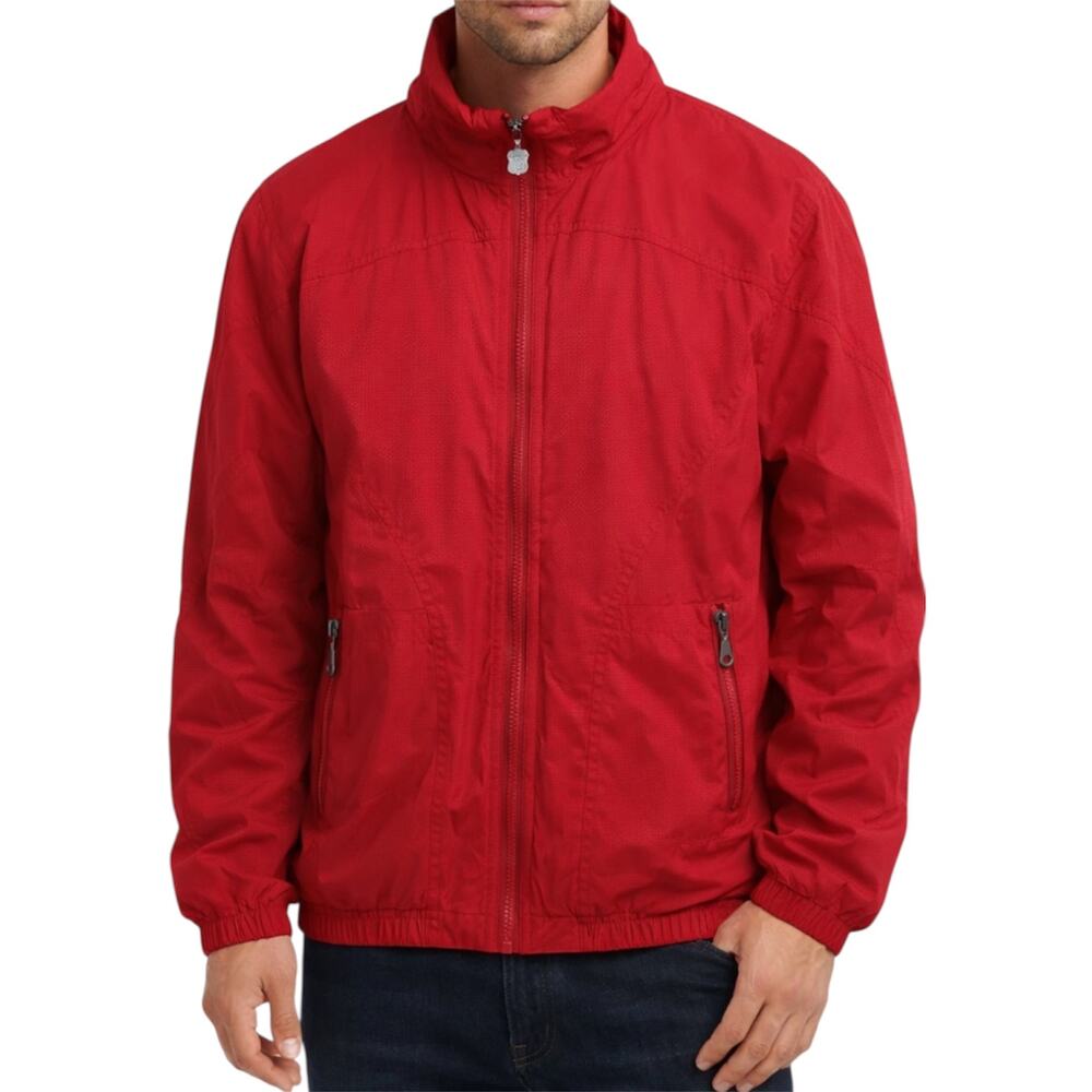 Vintage Kaelin Ski Jacket 80s Full Zip Crest Patch Zip Pockets Red Large